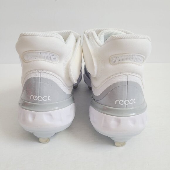 NEW Nike Alpha Huarache Elite 4 Mid Baseball Cleats FD2744-102 Size 7 White Gray